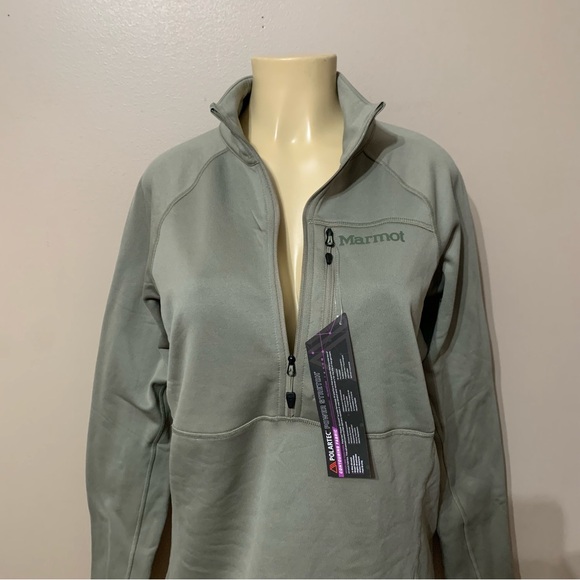 Marmot NWT $130 Olden Polartec Half Zip Long Sleeve Top Women’s Sz XL Vetiver - Picture 3 of 10